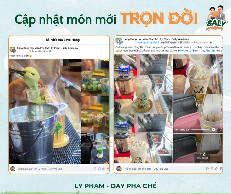 Học viên trả bài công thức phô mai dẻo trong nhóm cộng đồng học viên