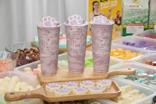 Trà sữa kem trứng nướng và topping thạch