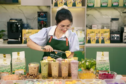 Trà sữa khoai môn và trân châu bánh bò