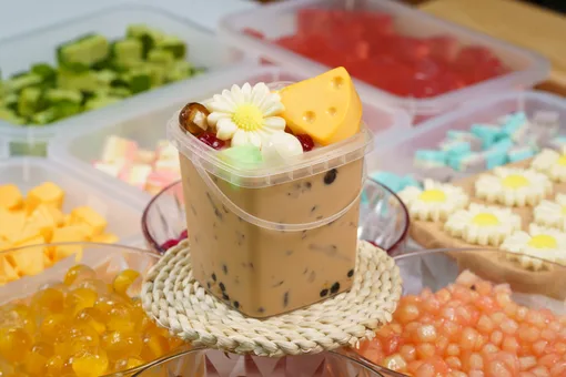 Topping khúc bạch, phô mai viên và thạch trái cây